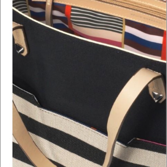 Hudson Tote (large) Black/Cream Clean Stripe - Picture 3 of 8